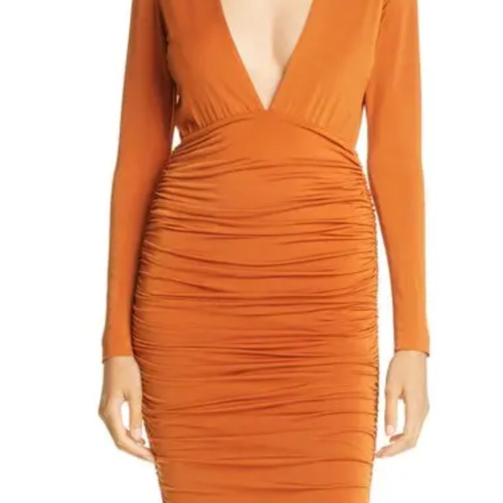 Chic Long Sleeve Orange Dress